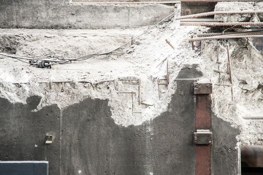 Details of the demolition of a building