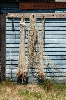Fishing barrack in Denmark with nets