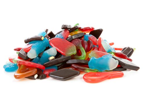 Colorful candy sweets isolated on white background 