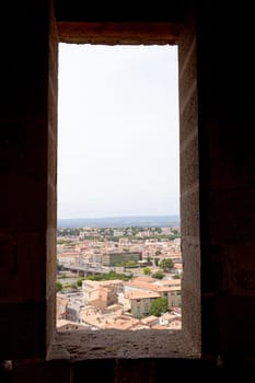 see-through of the city carcasonne in france