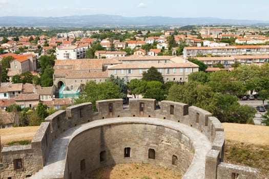 city carcasonne in france seen from the caste