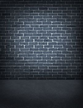 Old outdoor grey brick wall with cement grout as a rustic old  greyish stone architectural design element and a rough outdoor building structure textured background on an asphalt road floor.