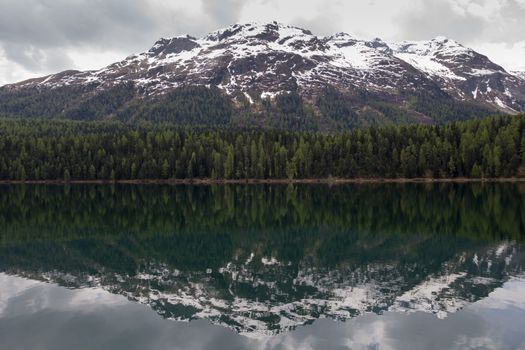 Lake St. Moritz , Switzerland. smaller lake of the Upper Engadin valley