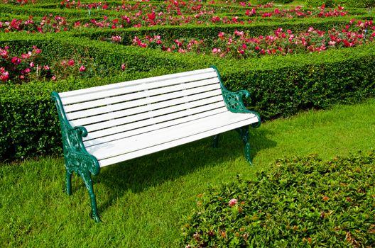 Stylish bench in park