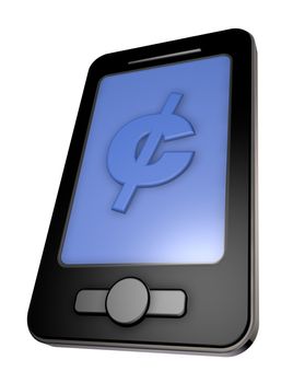 smartphone with cent symbol - 3d illustration