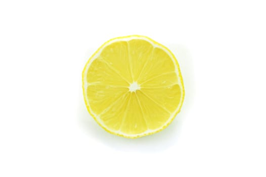 Isolated slice of lemon