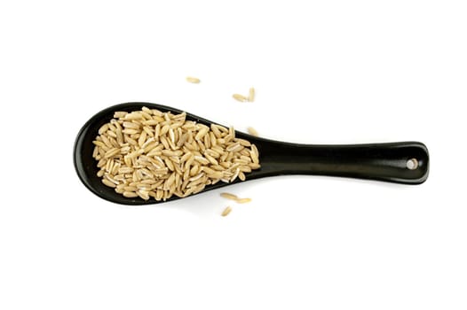 isolated spoonful of oatmeal