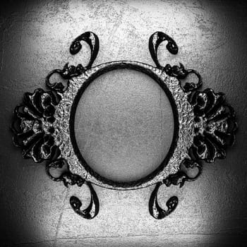 vintage iron frame on the wall