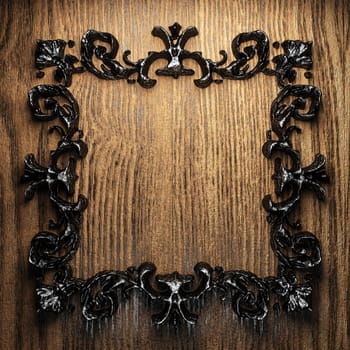 vintage iron frame on the wall