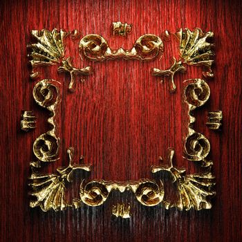 vintage golden frame on the wall