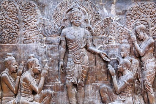 art on metal plate about King Ramkhamhaeng  history ,thailand