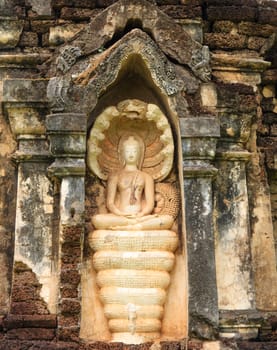 Buddha Statue at Temple in Sukhothai Historical park , Thailand