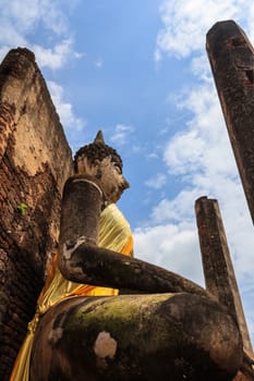 Buddha Statue at Temple in Sukhothai Historical park , Thailand