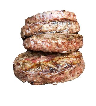 juicy beef quarter pounder burgers isolated