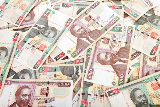 Background of Kenyan currency in closeup