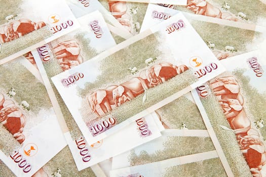 Background of Kenyan currency in closeup