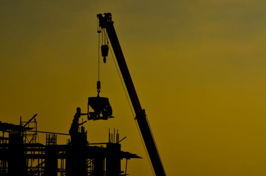 Silhouette of construction