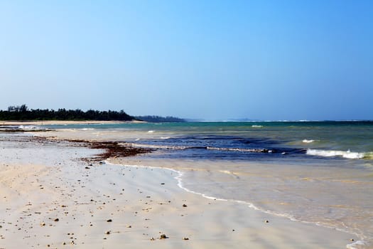 Empty Dania beach in Kenya on the Indian ocean