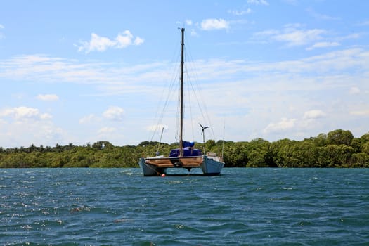 Catamaran boat in Kenya Africa