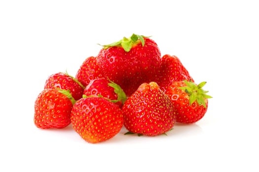 Isolated fruit strawberries over white background
