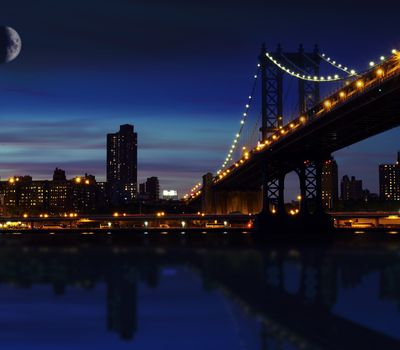 Manhattan bridge in night