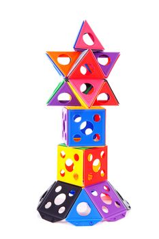 colorful plastic play toy over white background