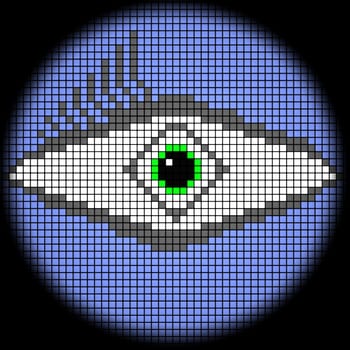 Eye Icon on Black Background