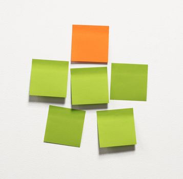 Color sticker notes isolated over white background