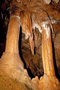 Abstract French scenery in grotte de la Deveze
