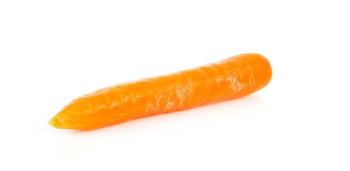 One fresh carrot isolated on white background