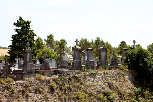 French cemetery with a couple of graves