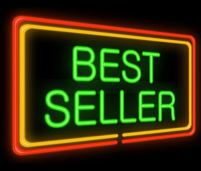 Illustration depicting a neon signage with a best seller concept.