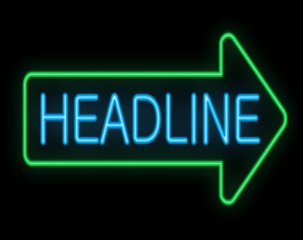 Illustration depicting a neon signage with a headline concept.