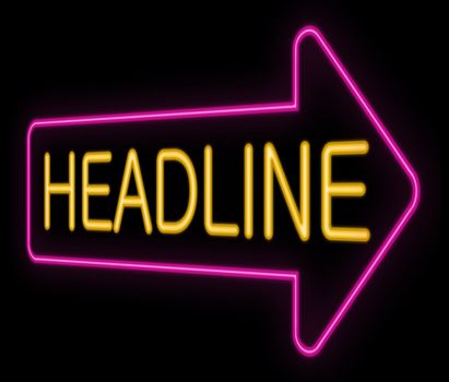 Illustration depicting a neon signage with a headline concept.
