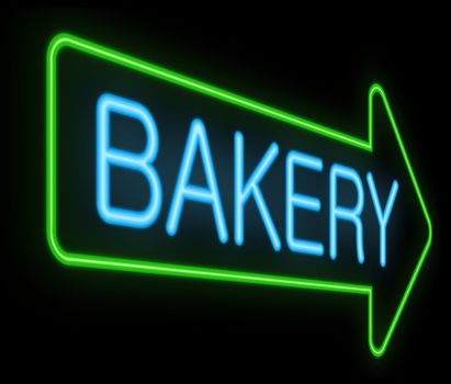 Illustration depicting a neon signage with a bakery concept.