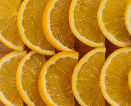 sliced ​​juicy oranges
