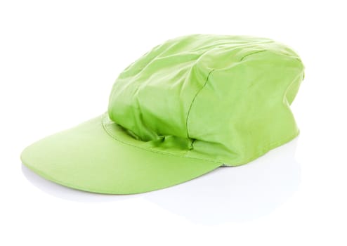One green cap over white background