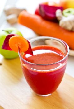 Fresh Beetroot with Carrot,apple,and ginger juice