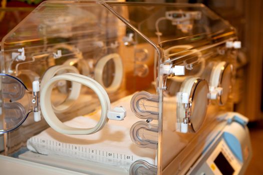 Empty incubator for baby in hospital