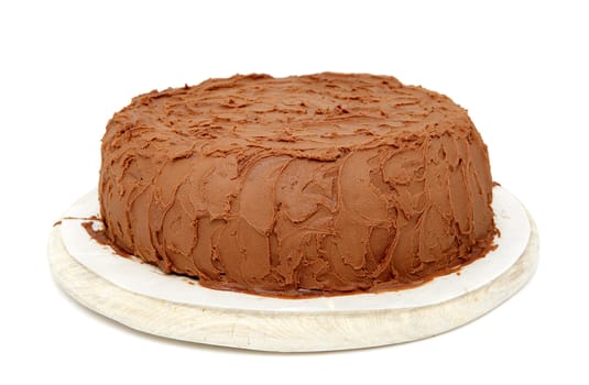 delicious chocolate cake isolated on white background