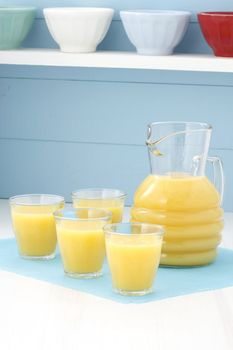 Fresh squeezed orange juice made by extraction from the most sweet and delicious fresh fruit.