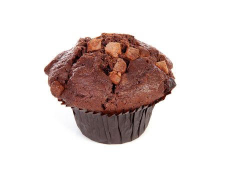 one brown chocolate muffin