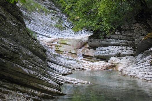Mountain river in the gorge.