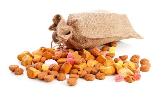 Bag with typical dutch sweets: pepernoten (ginger nuts) for Sinterklaas; celebration at 5 december in the Netherlands