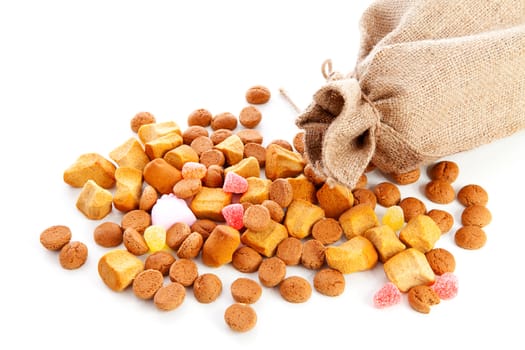 Bag with typical dutch sweets: pepernoten (ginger nuts) for Sinterklaas; celebration at 5 december in the Netherlands