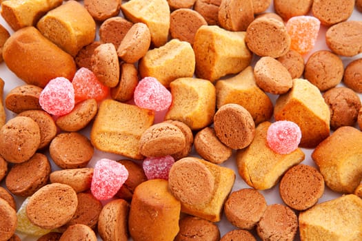 Typical dutch sweets: pepernoten (ginger nuts) for Sinterklaas; celebration at 5 december in the Netherlands in closeup