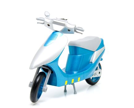 blue scooter motorcycle isolated on white background
