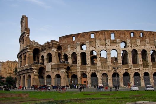 View of the colosseum in Rome