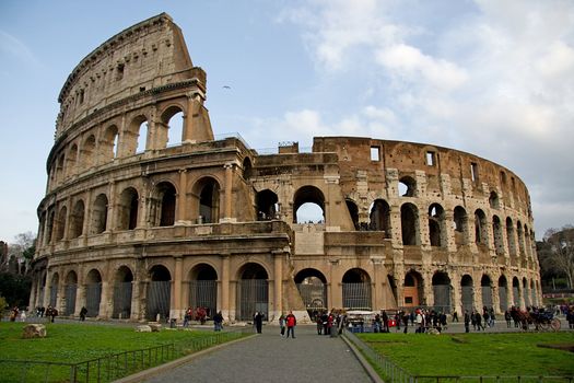 View of the colosseum in Rome