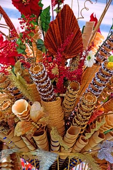 Lots of beautiful  ice cream cones in closeup